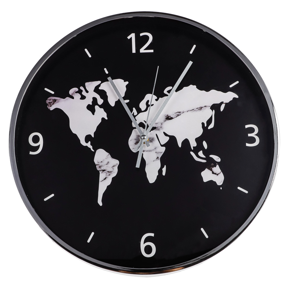 LADECOR CHRONO Часы настенные с мраморной картой, пластик, 50см, 2 дизайна, ЧН-36, арт.№ 581-145