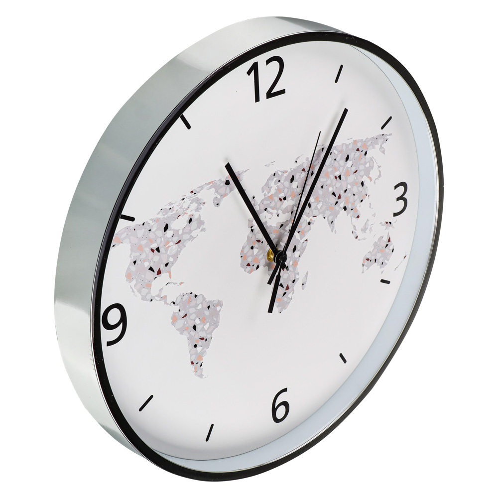 LADECOR CHRONO Часы настенные с мраморной картой, пластик, 50см, 2 дизайна, ЧН-36, арт.№ 581-145