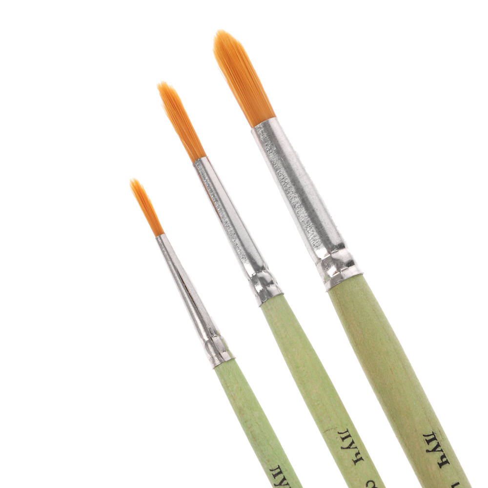 Набор из 3 кистей "ZOO", СИНТЕТИКА (кругл.2, 3, 5), арт.№ 229-064