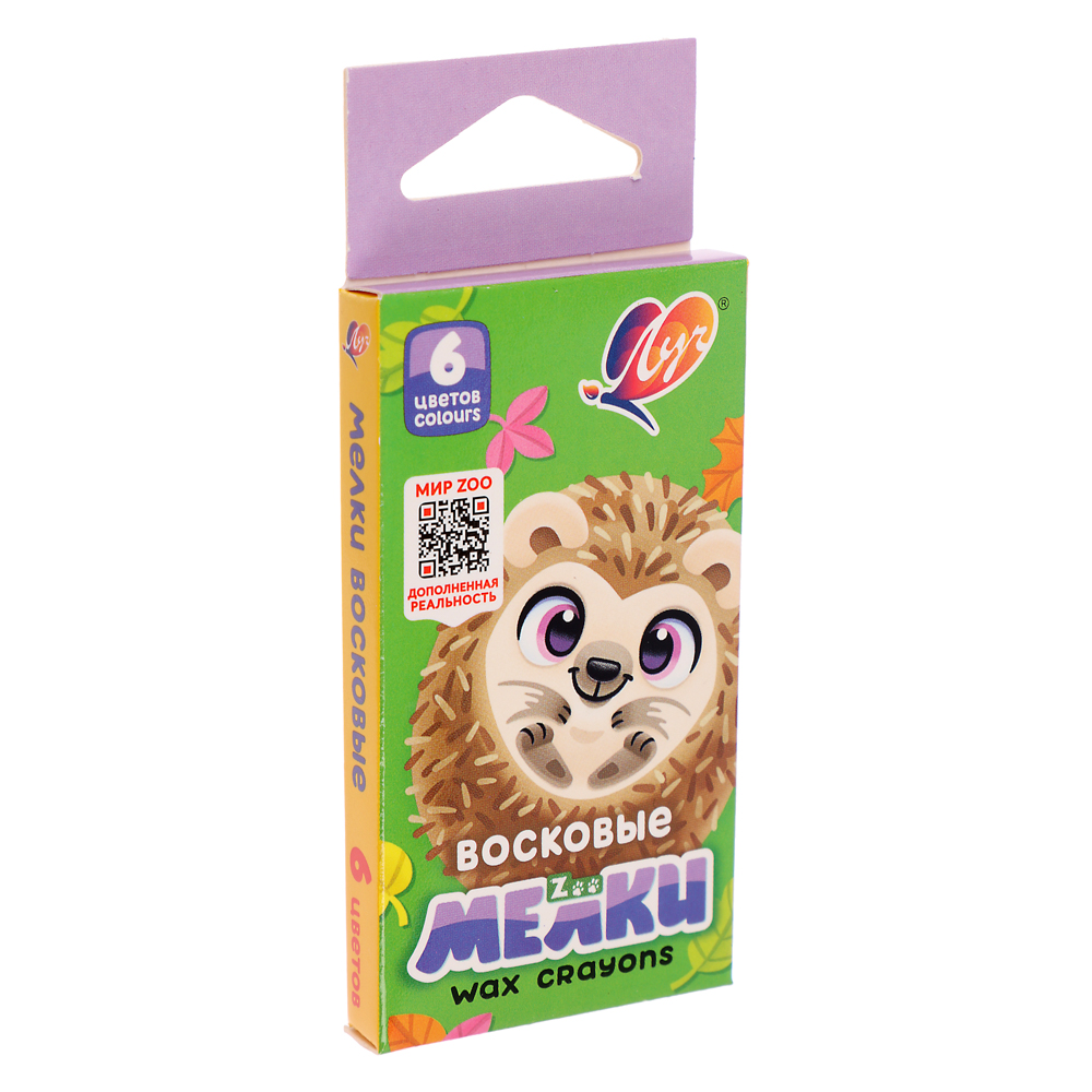 Восковые мелки "ZOO" (шестигранные) 6 цв., арт.№ 232-019