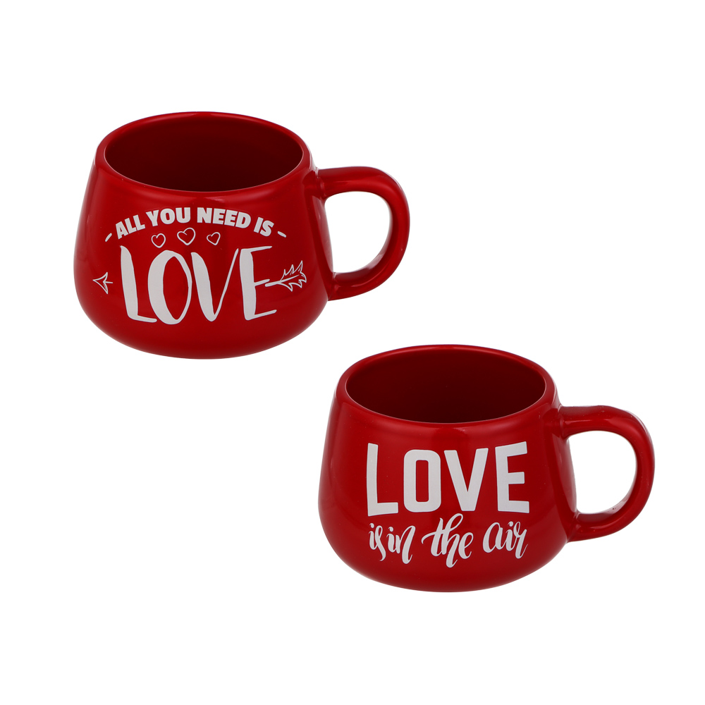 Кружка тм LADECOR "Love", 360 мл, керамика, 2 вида, арт.№ 531-111