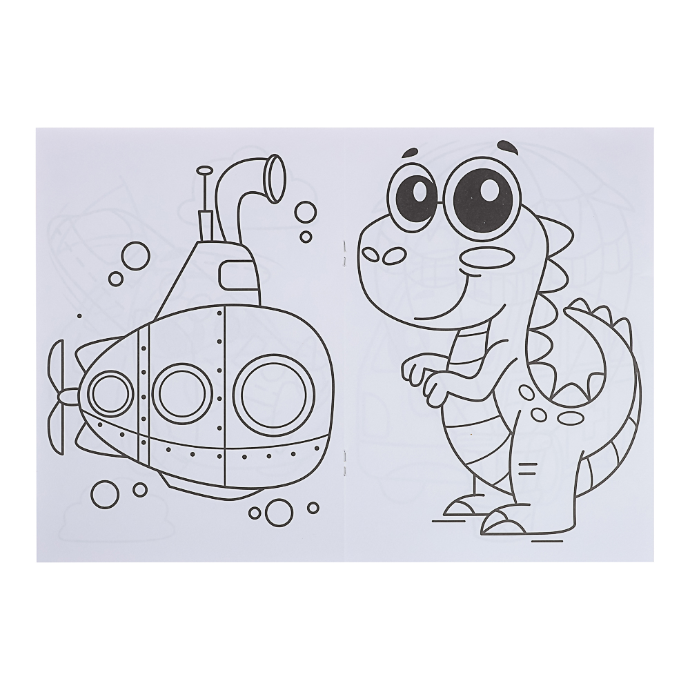 ПРОФ-ПРЕСС Раскраска с мелками, бумага, 16,5х23см, 16 стр, 5 дизайнов, арт.№ 290-381