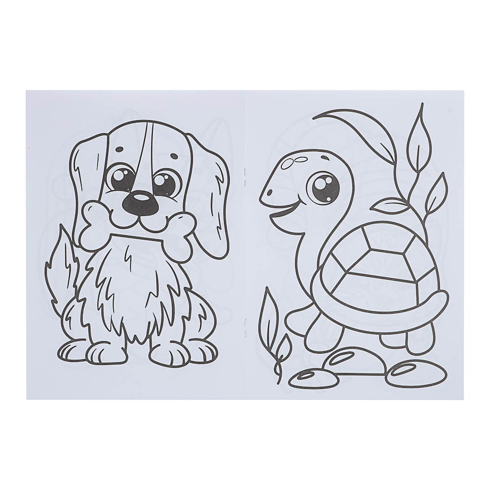 ПРОФ-ПРЕСС Раскраска с мелками, бумага, 16,5х23см, 16 стр, 5 дизайнов, арт.№ 290-381