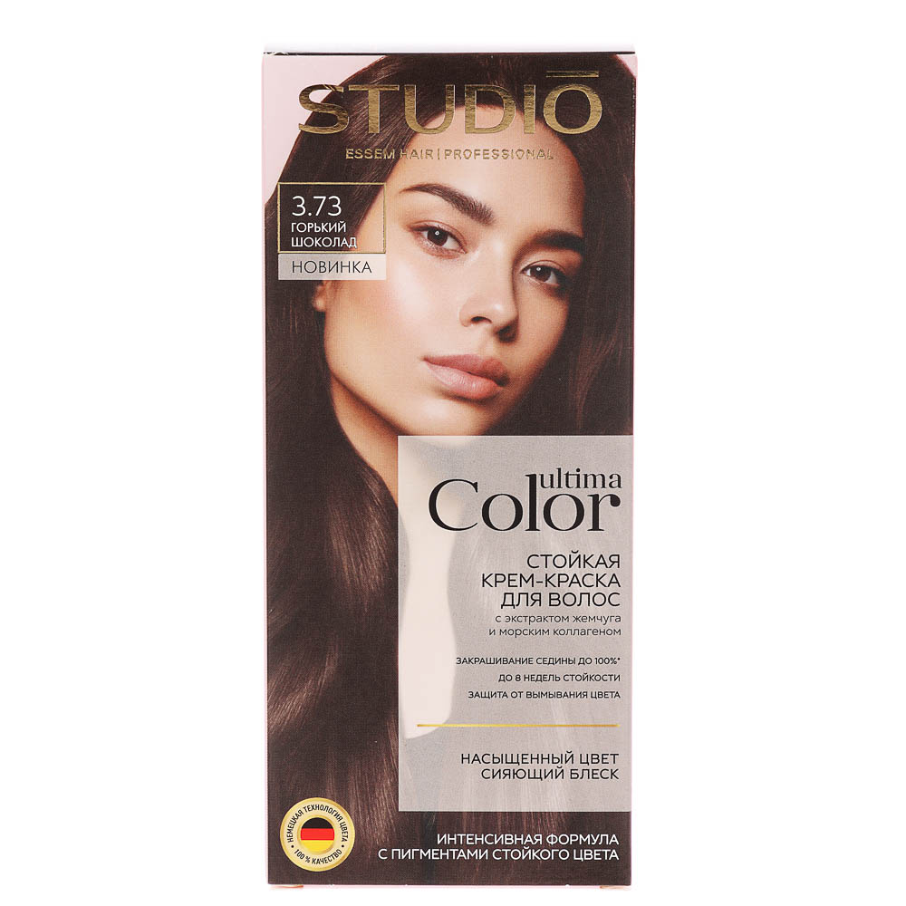 Краска для волос STUDIO Ultima Color 3.73 Горький шоколад,100мл — купить в МПР Краска для волос STUDIO Ultima Color 3.73 Горький шоколад,100мл, арт.№ 972-056