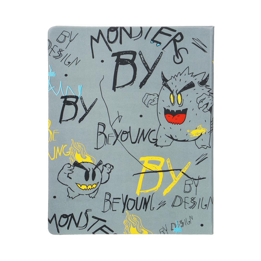 Дневник школьный 48 листов формат А5+ BY "Монстрики на сером", 20,8х16,5 см, твердая обложка искусственная кожа, с цветной печатью, закладка, арт.№ 564-029