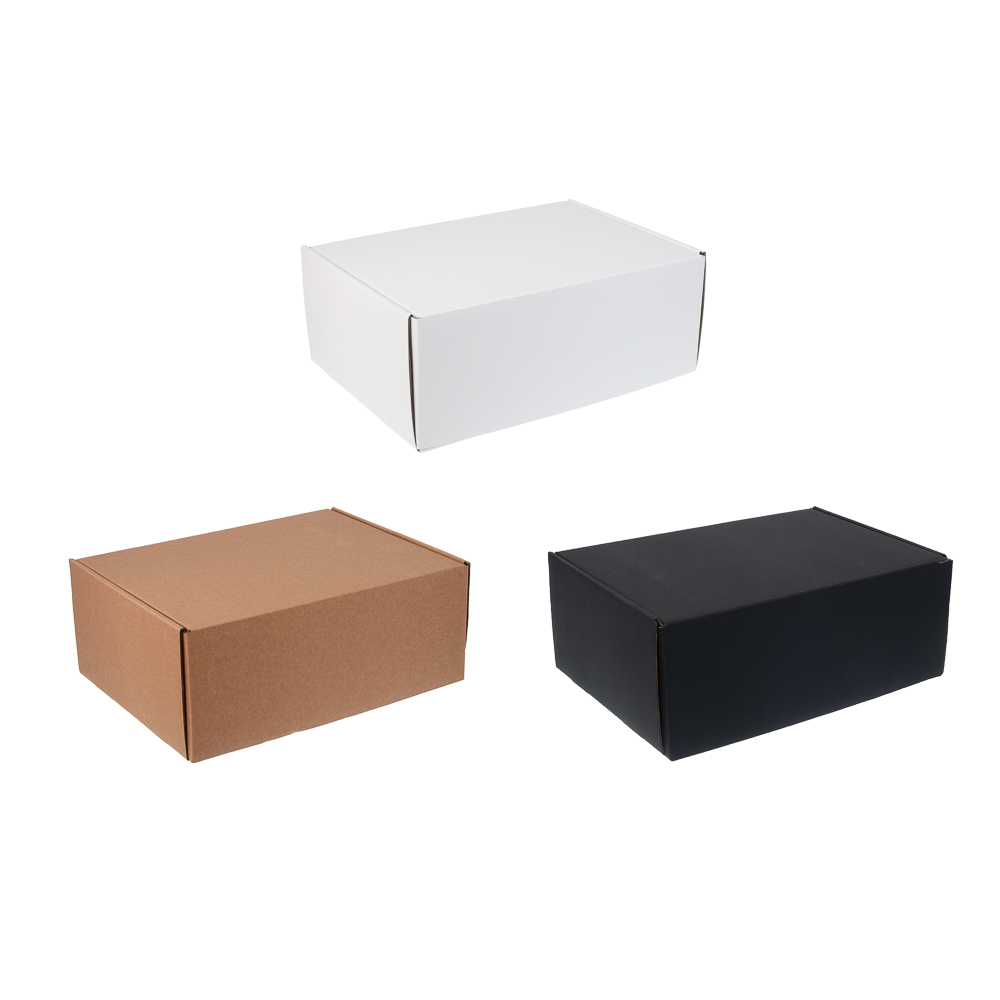 Коробка складная с лентой, 31x22x12 см, гофрокартон, 3 цвета, арт.№ 207-232