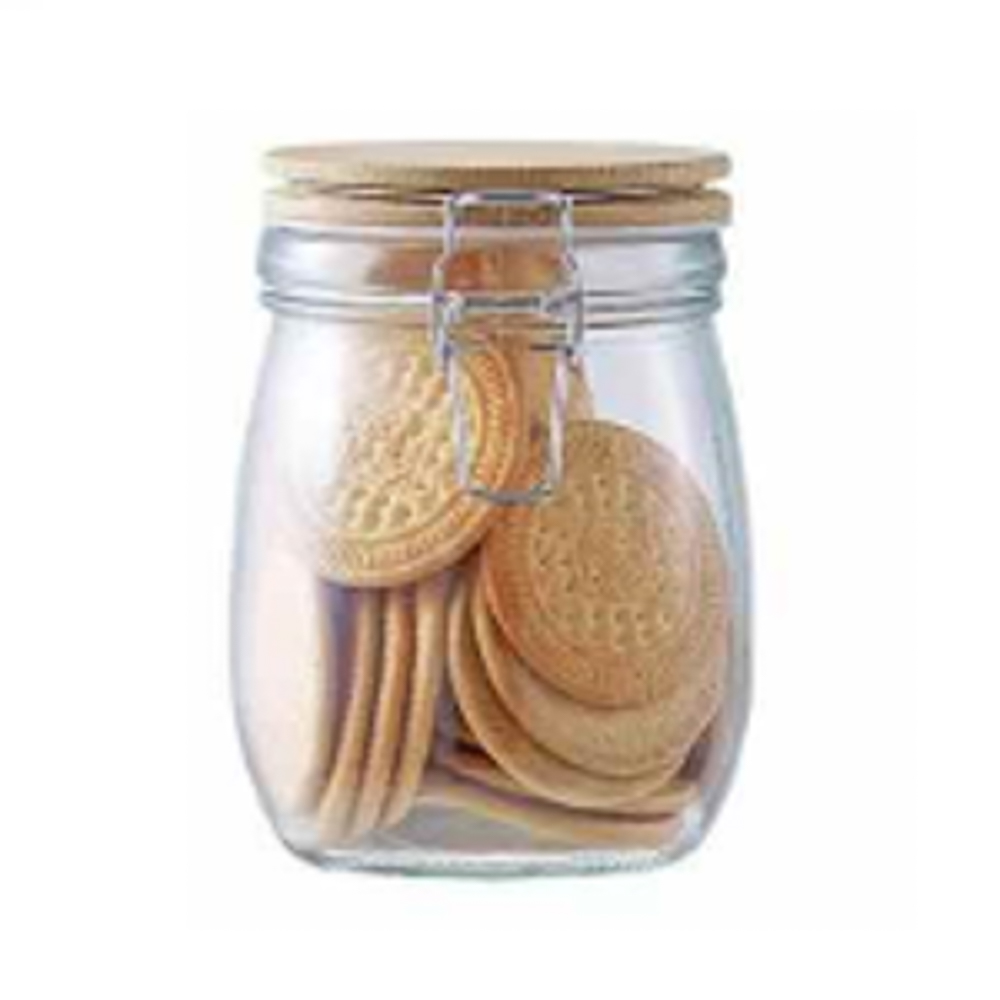 Банка для сыпучих продуктов 750мл 11x14,5см, стекло, крышка бамбук, арт.№ 828-362