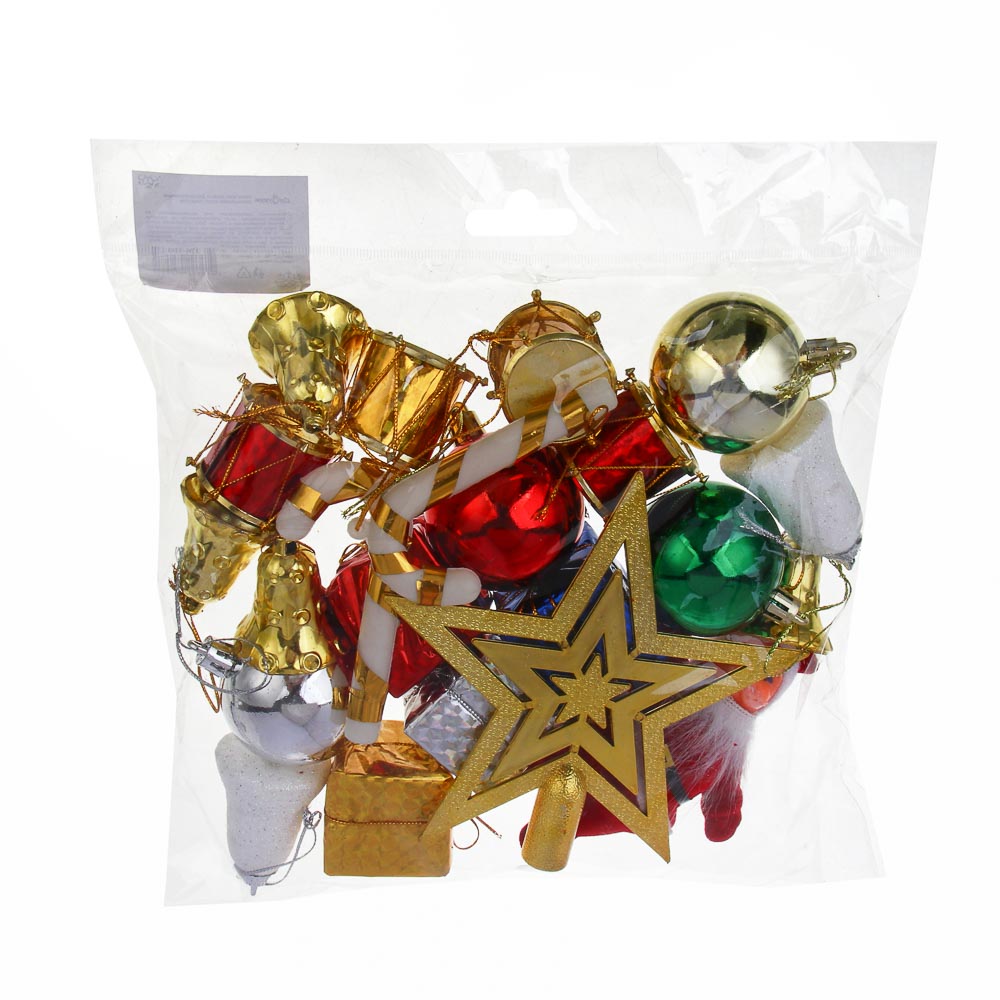 СНОУ БУМ Набор декоративных украшений 22шт, пластик, арт.№ 374-598