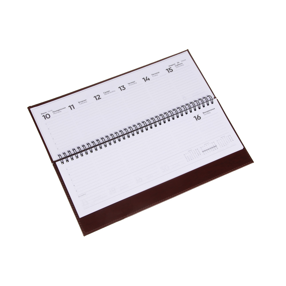 Планинг настольный на 2024 "ПРЕСТИЖ", 31x14,5см, 128 стр., тв.обложка, иск.кожа, спираль, 4 цвета, арт.№ 572-144