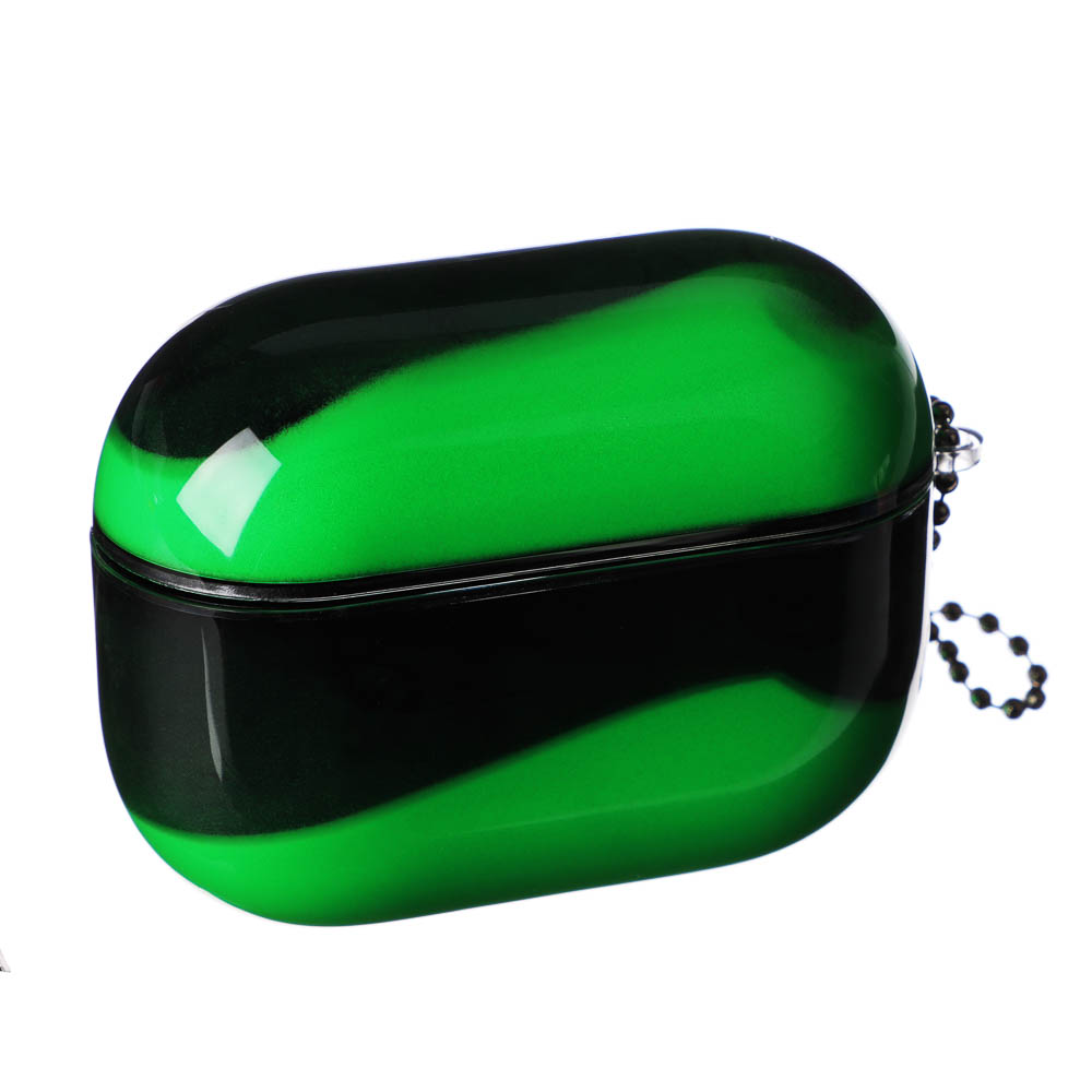 Чехол для наушников BY Pods Pro 1/2, светящийся, пластик, зеленый, арт.№ 470-321