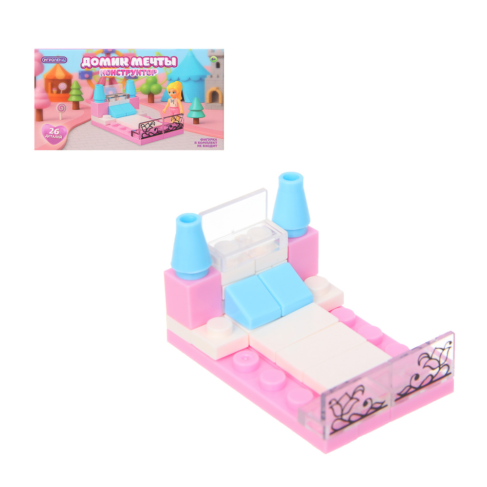 ИГРОЛЕНД Конструктор "Домик мечты", 13х3х7,5 см, ABS, 6 видов, арт.№ 858-083