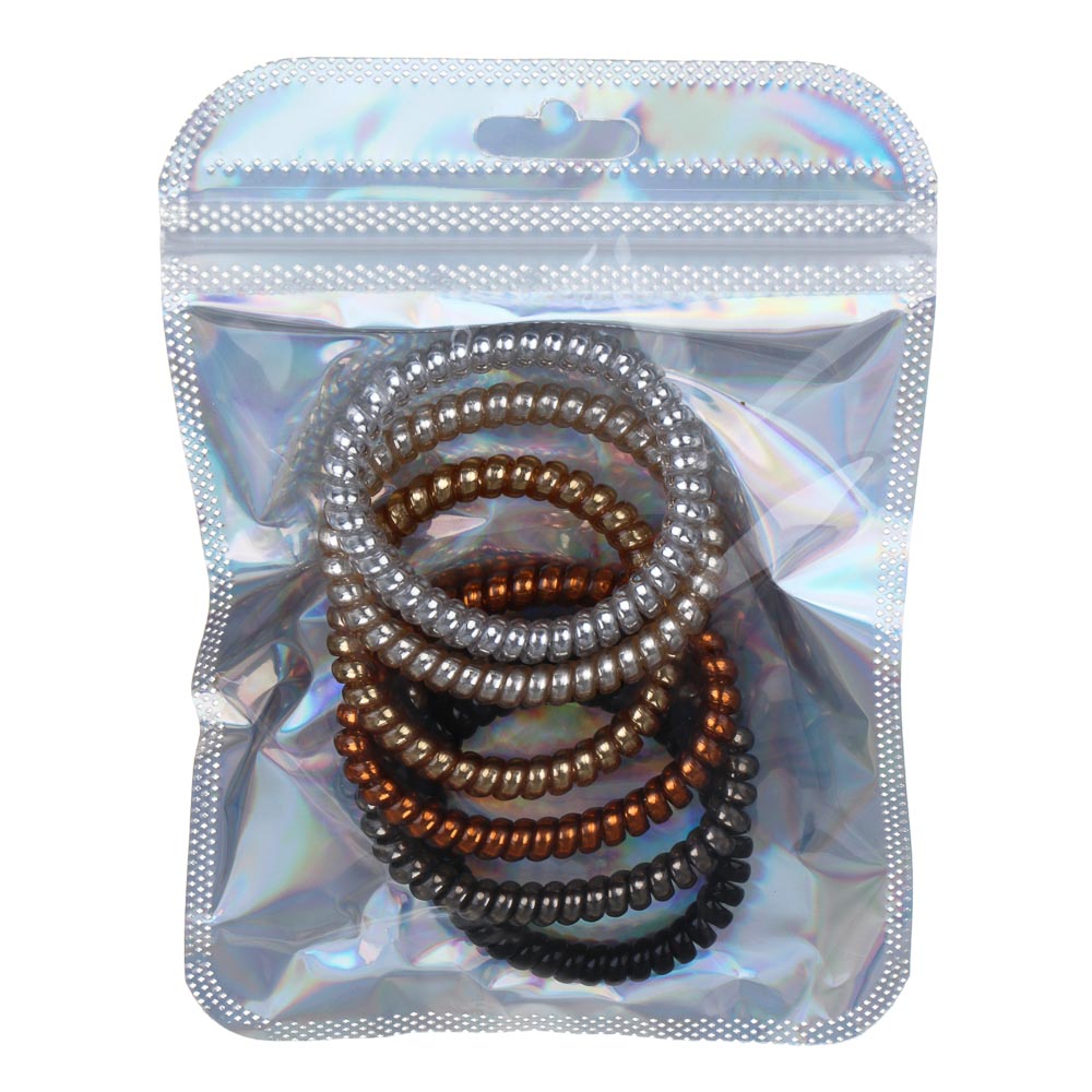 Резинки-пружинки для волос BY Русские супергерои 6шт, ТПУ, 5см, 6 цветов, арт.№ 322-296