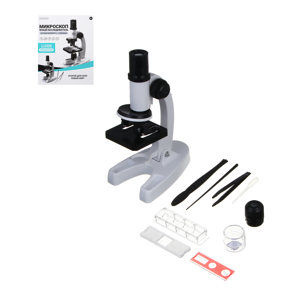 ИГРОЛЕНД Микроскоп, "Юный исследователь" свет, ABS, 19х24х9,5см, арт.№ 283-236
