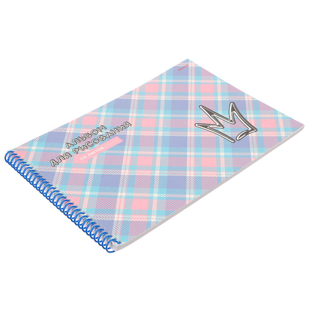 Альбом для рисования A4 40л., офсет 100г/м2, обл.картон, спираль, микс, арт.№ 515-079