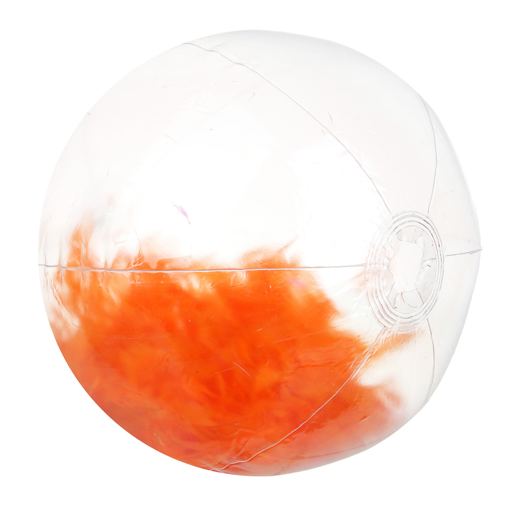 РЫЖИЙ Мяч надувной пляжный с перьями 40см, ПВХ, арт.№ 005-043