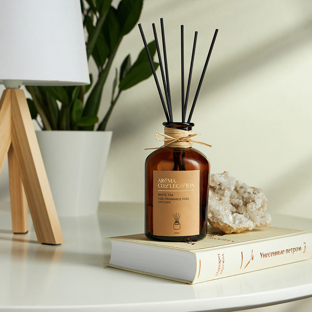 BY Аромадиффузор, с палочками и декором, 250 мл, аромат (White tea), арт.№ 412-147