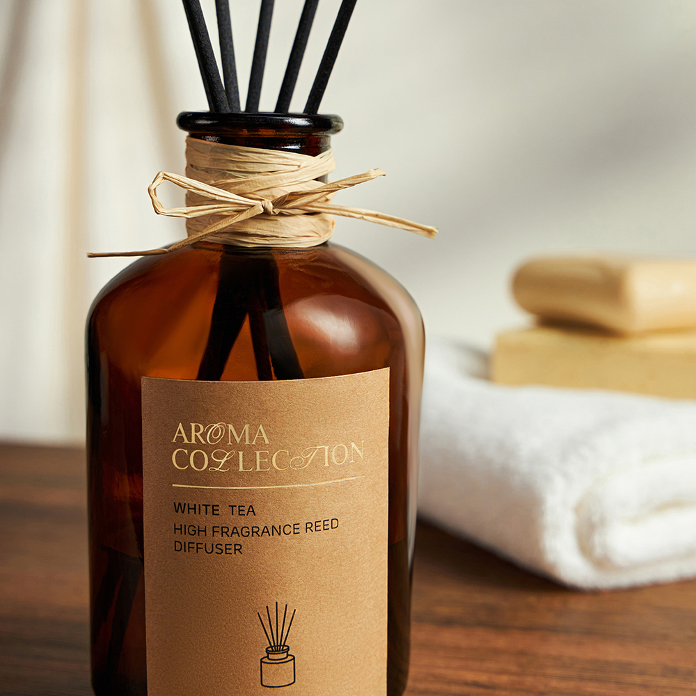 BY Аромадиффузор, с палочками и декором, 250 мл, аромат (White tea), арт.№ 412-147