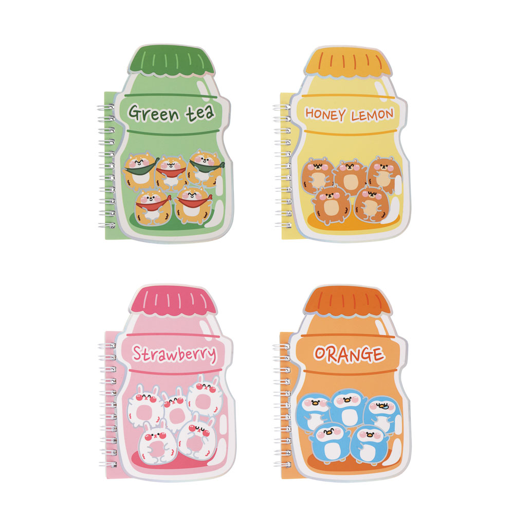 Записная книжка фигурная на спирали "Фруктовый микс" 14,5х10,5см., 60л., фолинг, 4 диз., арт.№ 557-130