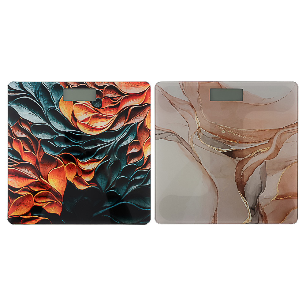 LEBEN Весы напольные электронные "Абстракция", ЖК-дисплей, макс. нагр.до 180кг, 26х26х0,5см, арт.№ 252-089