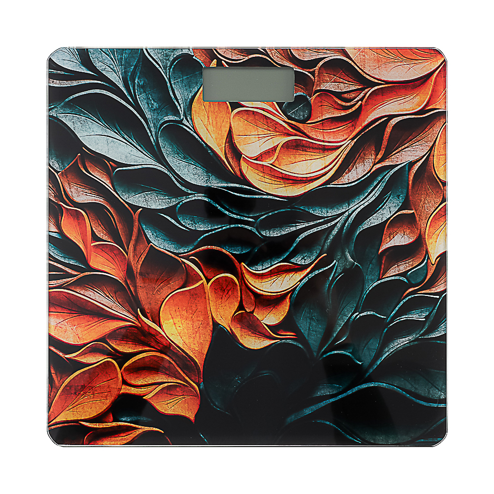 LEBEN Весы напольные электронные "Абстракция", ЖК-дисплей, макс. нагр.до 180кг, 26х26х0,5см, арт.№ 252-089