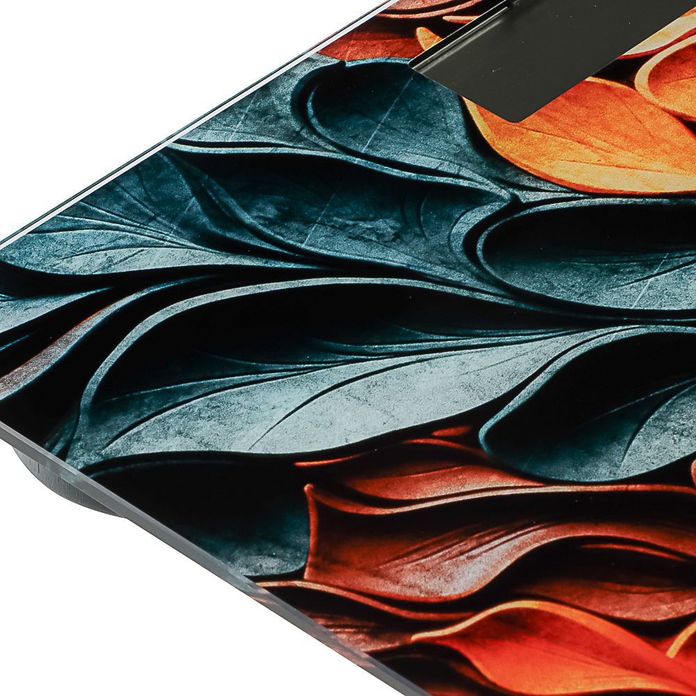 LEBEN Весы напольные электронные "Абстракция", ЖК-дисплей, макс. нагр.до 180кг, 26х26х0,5см, арт.№ 252-089