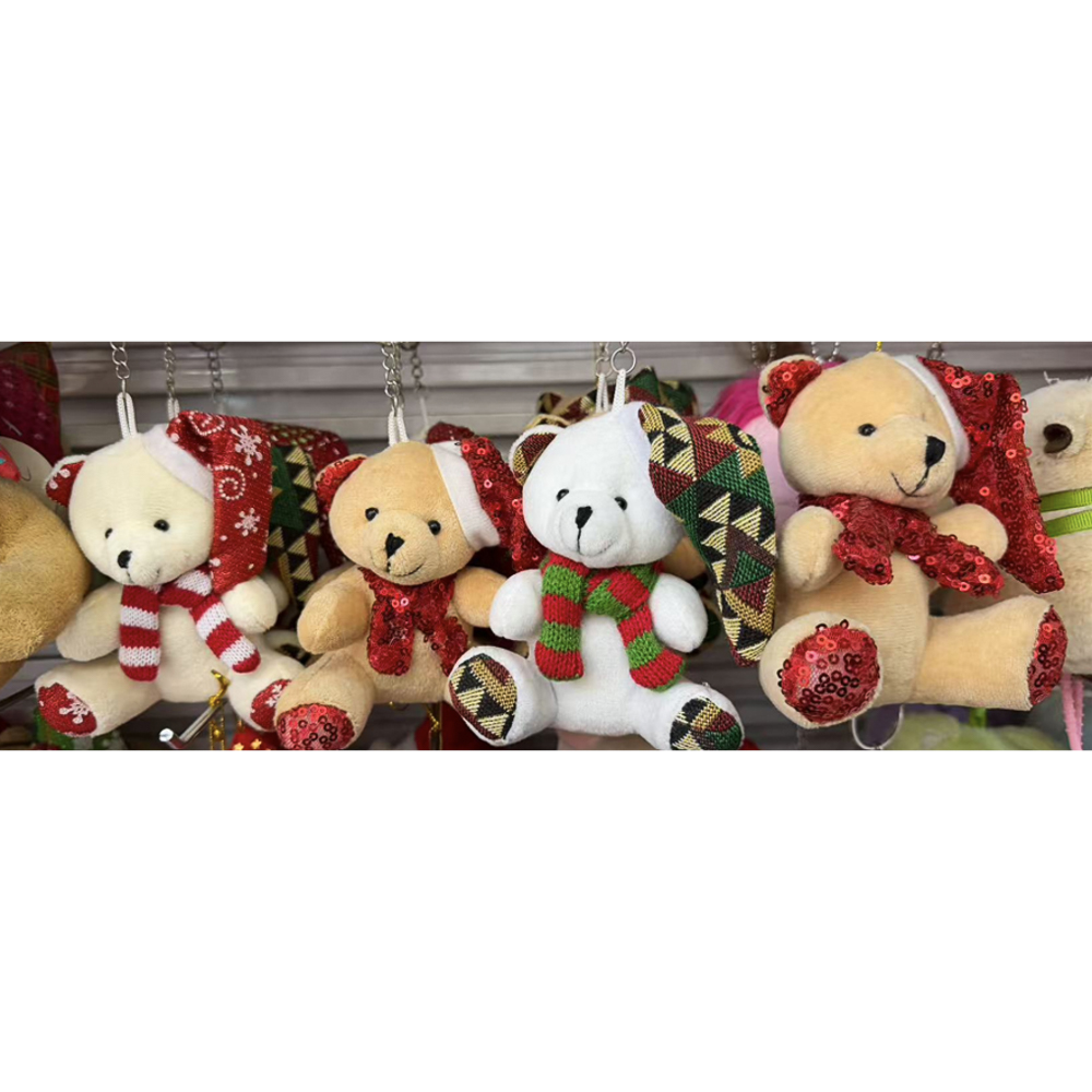 Брелок-подвес мягкий "Медведик" с пайетками, 8 см, полиэстер, пластик, металл, тм ИГРОЛЕНД, арт.№ 264-624