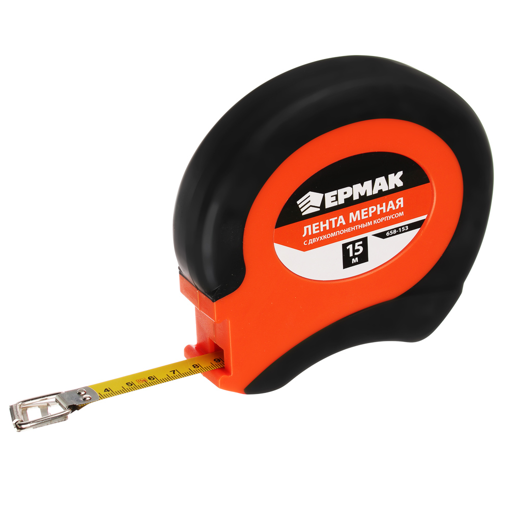 ЕРМАК Лента мерная металл 15м, двукомп. корпус, арт.№ 658-153