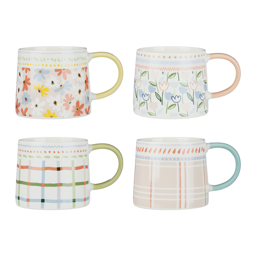 Кружка Лето тм MILLIMI, 380мл, 4 дизайна, фарфор, арт.№ 806-517