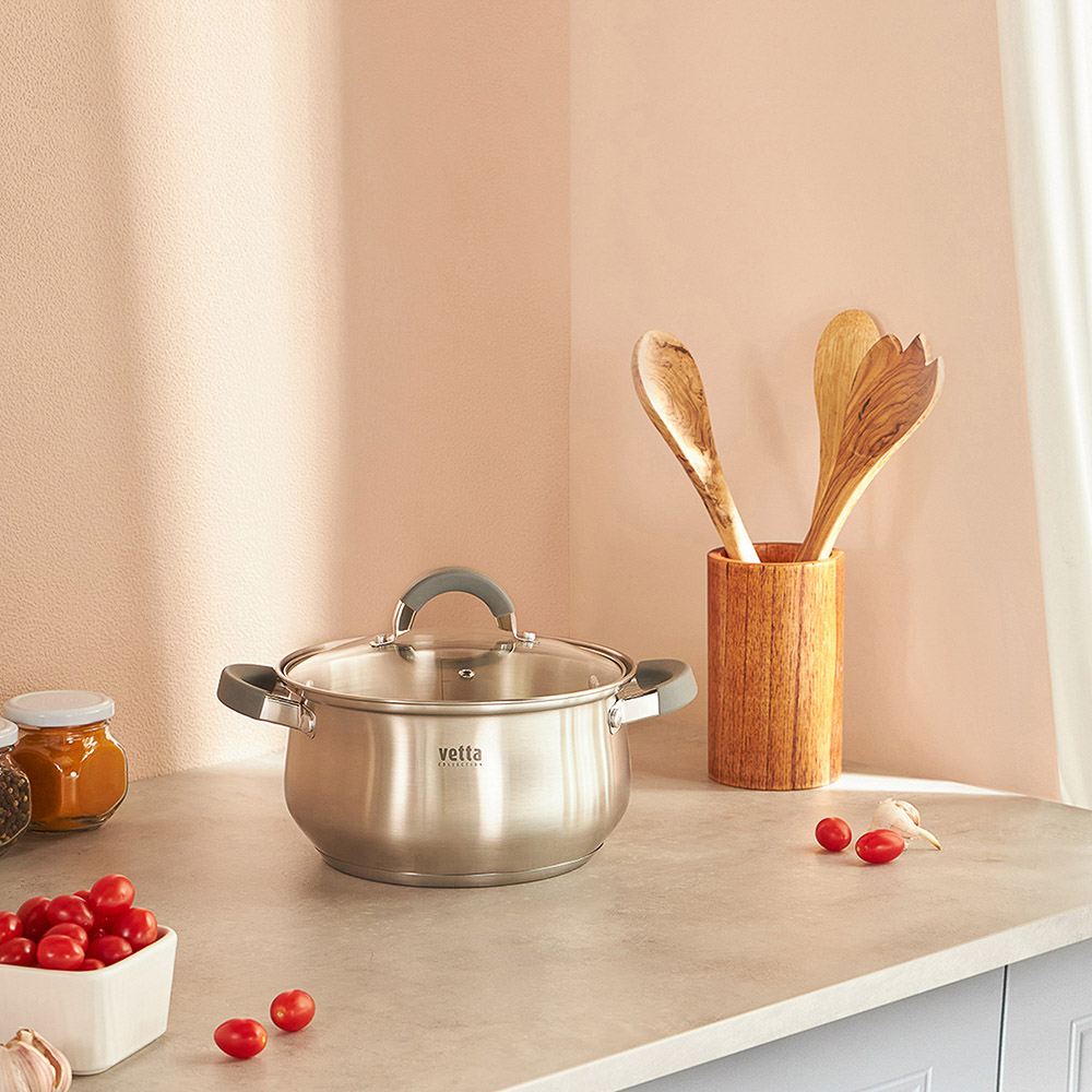 VETTA Вена Кастрюля 20х11,5см. 3,6л. со стекл. крышкой, индукция, арт.№ 822-064
