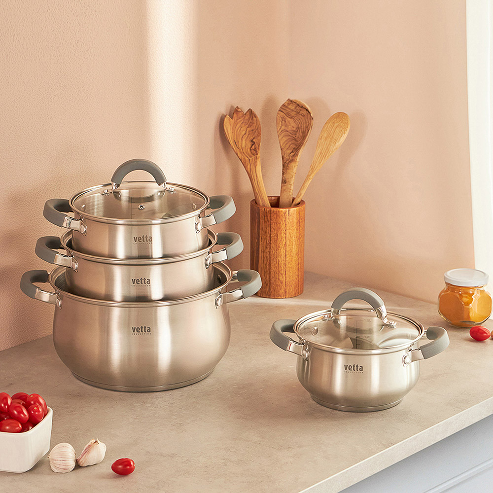 VETTA Вена Кастрюля 20х11,5см. 3,6л. со стекл. крышкой, индукция, арт.№ 822-064