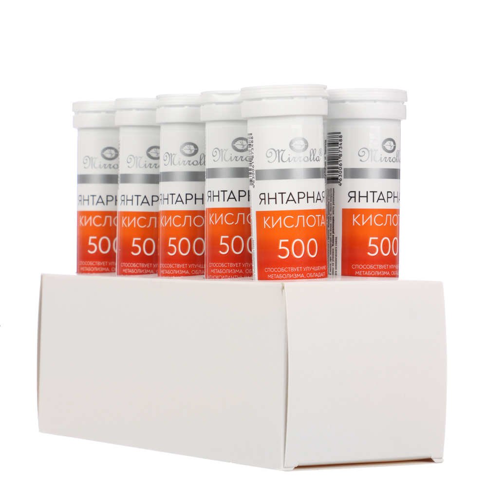 БАД "Янтарная кислота 500мг" Мирролла, 20 шип.табл, арт.№ 015-208