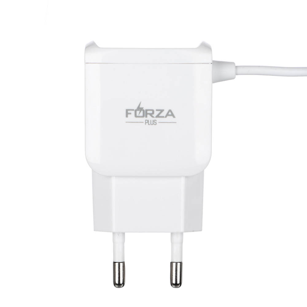 FORZA Сетевое зарядное устройство Старт, встроенный кабель, 2xUSB, 2А, 5В,  Белый арт. 916-065 купить в г. Бирск - MPR-SHOP.RU