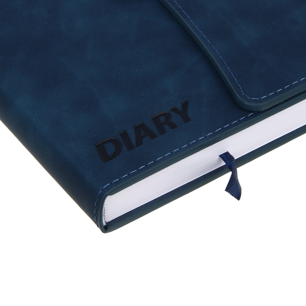 Ежедневник недатированный "ПРОВАНС" А5, 320 страниц, твердая обложка искусственная кожа, клапан, магнитная застежка, синий, арт.№ 572-249