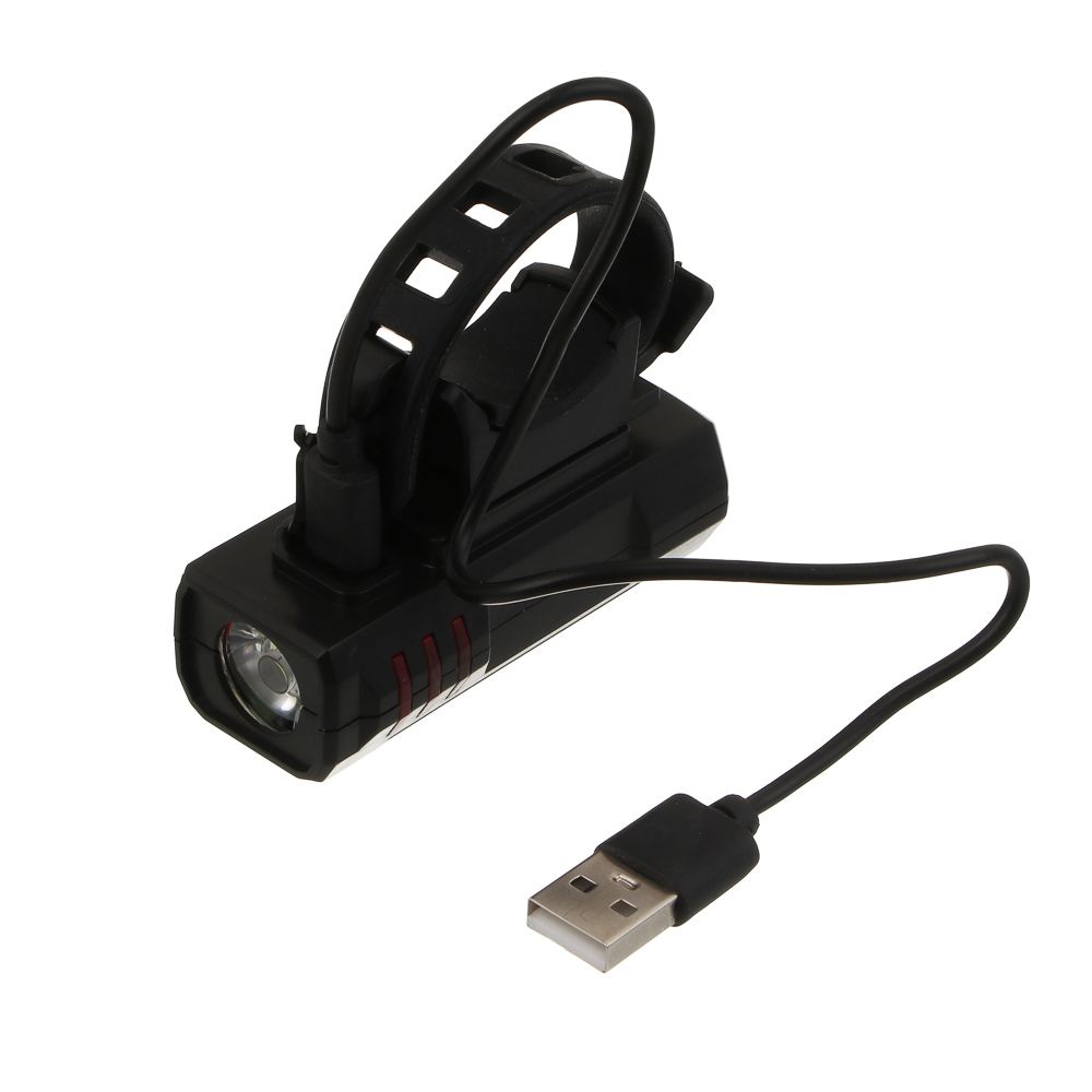 Фонарь велосипедный передний, тм BY SPORT, 3 режима, 1LED, USB, арт.№ 195-010