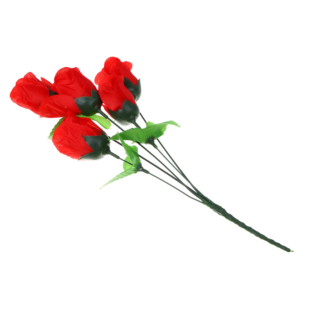LADECOR Букет искусственных цветов розы красные, 35 см, ткань, пластик, железная проволока, арт.№ 535-177