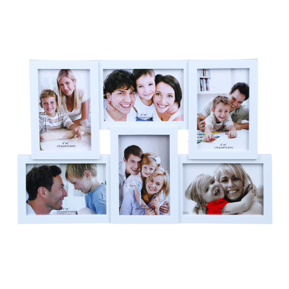 Фоторамка на 6 фотографии, 44,5х28,5 см, пластик, арт.№ 424-117