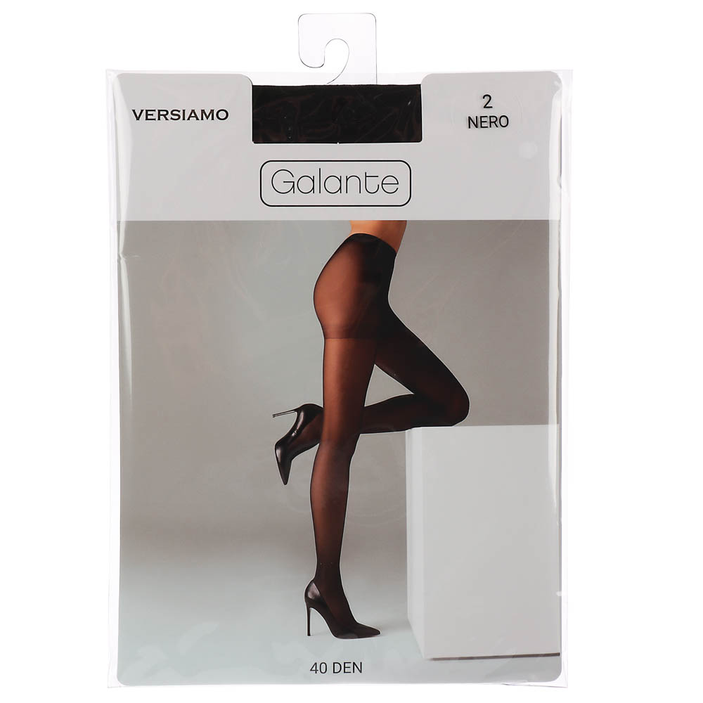 GALANTE Versiamo Колготки 40 DEN с шортиками, 85% полиамид, 15% эластан, размер 2, цвет черный, арт.№ 048-097