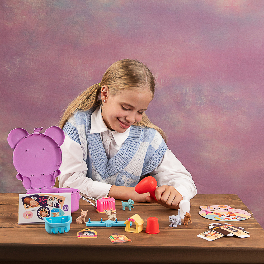 ИГРОЛЕНД Набор игровой в чемоданчике "Уход за питомцем", 19 пр., ABS, 18,5х20х25см, арт.№ 258-060