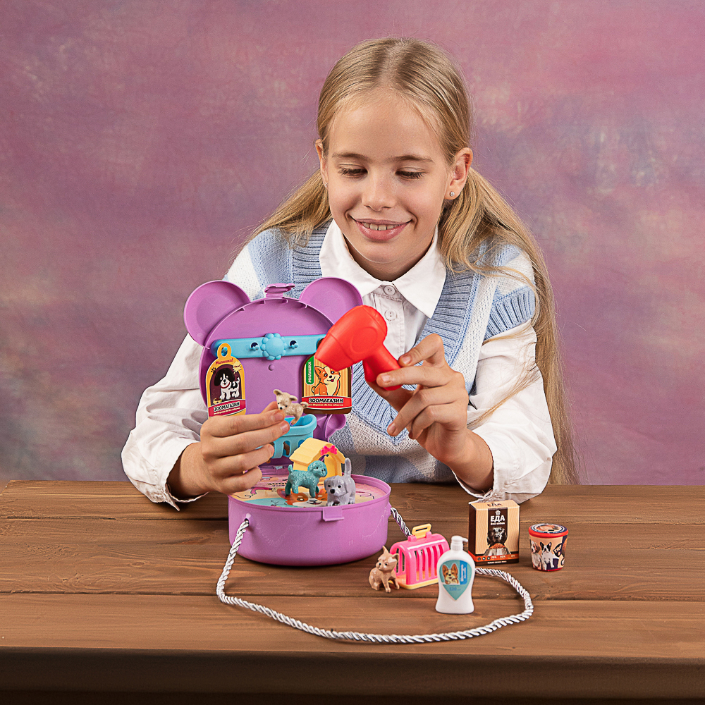 ИГРОЛЕНД Набор игровой в чемоданчике "Уход за питомцем", 19 пр., ABS, 18,5х20х25см, арт.№ 258-060