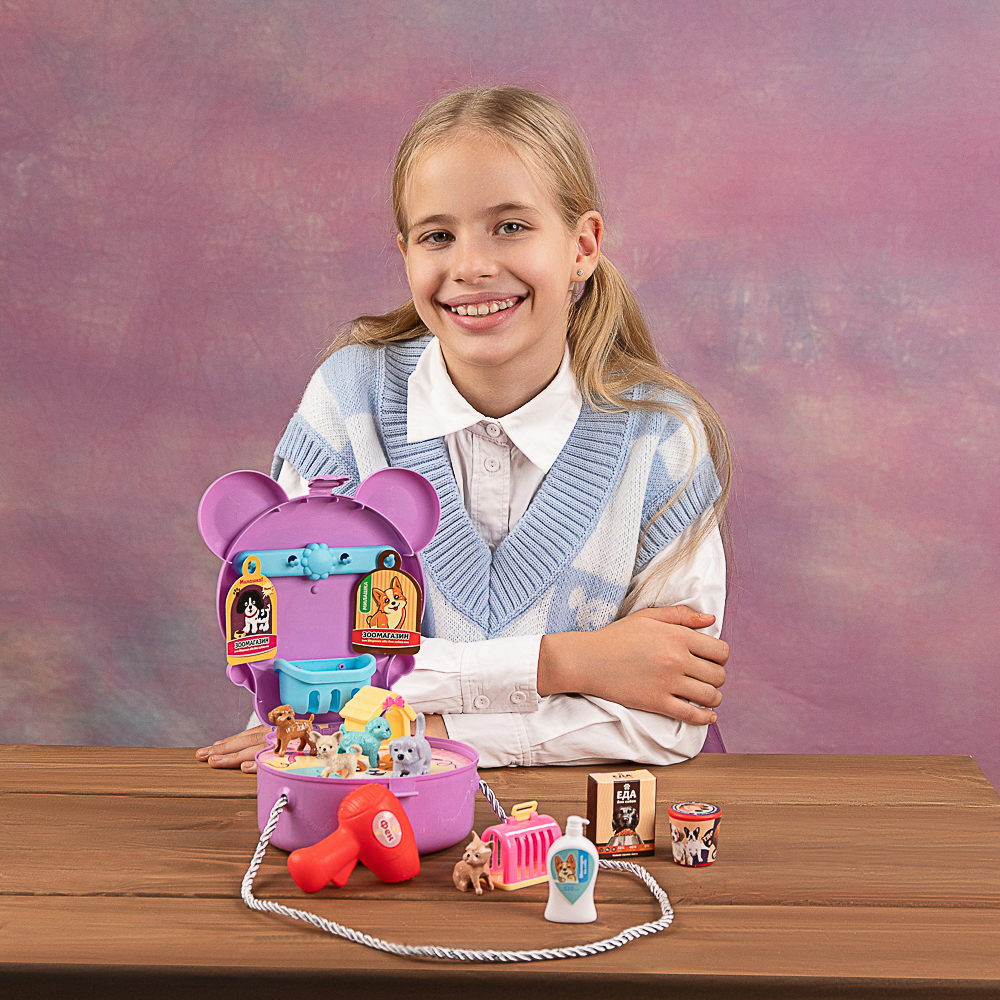 ИГРОЛЕНД Набор игровой в чемоданчике "Уход за питомцем", 19 пр., ABS, 18,5х20х25см, арт.№ 258-060