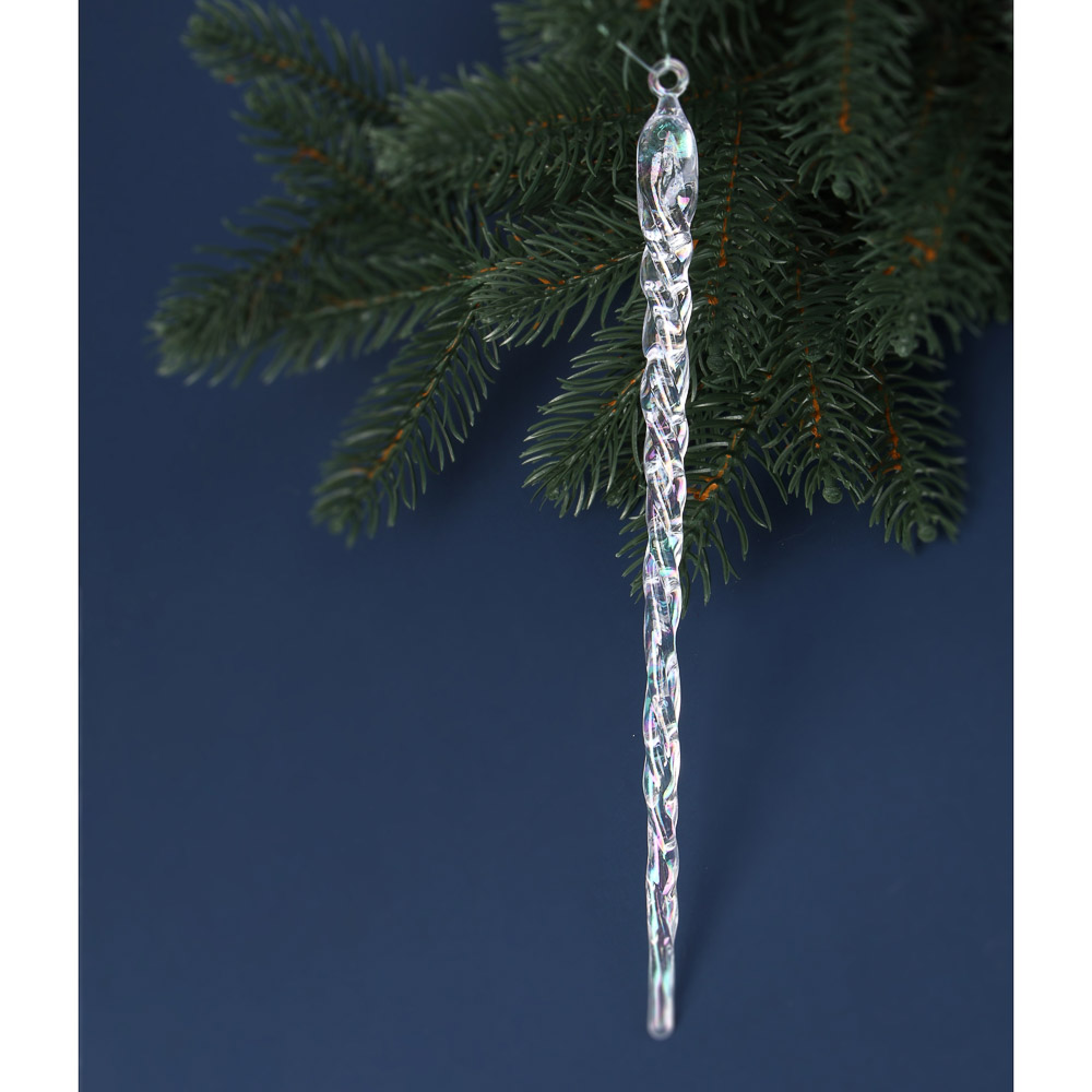 СНОУ БУМ Набор декоративных украшений "Сосульки" 2 шт 21 см, пластик, голография, арт.№ 374-610