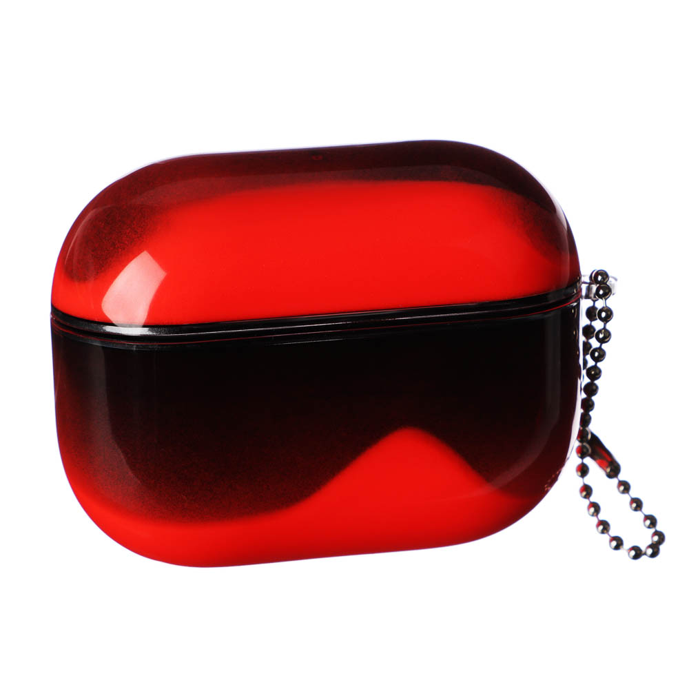 Чехол для наушников BY Pods Pro 1/2, светящийся, пластик, красный, арт.№ 470-322