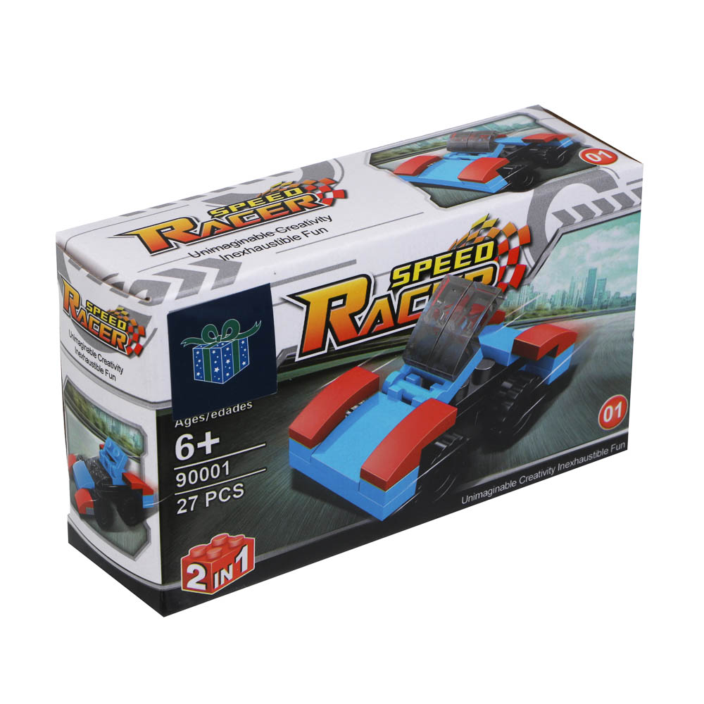 ИГРОЛЕНД Конструктор "Гонки", 13х4х7,5 см, ABS, 6 видов, арт.№ 265-667