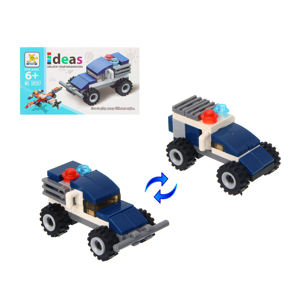 ИГРОЛЕНД Конструктор "Транспорт" 6 в 1, 12,5х3,5х7,5 см, ABS, 12 видов, арт.№ 265-669