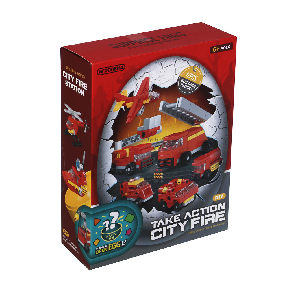 ИГРОЛЕНД Конструктор "Спецтранспорт" в шаре, 6,5х6,3 см, ABS, 12 видов, арт.№ 265-670