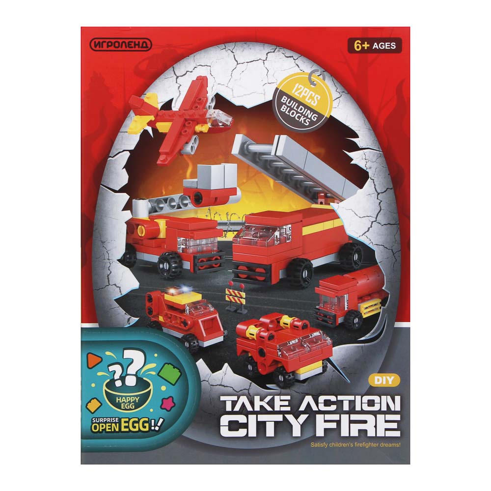 ИГРОЛЕНД Конструктор "Спецтранспорт" в шаре, 6,5х6,3 см, ABS, 12 видов, арт.№ 265-670