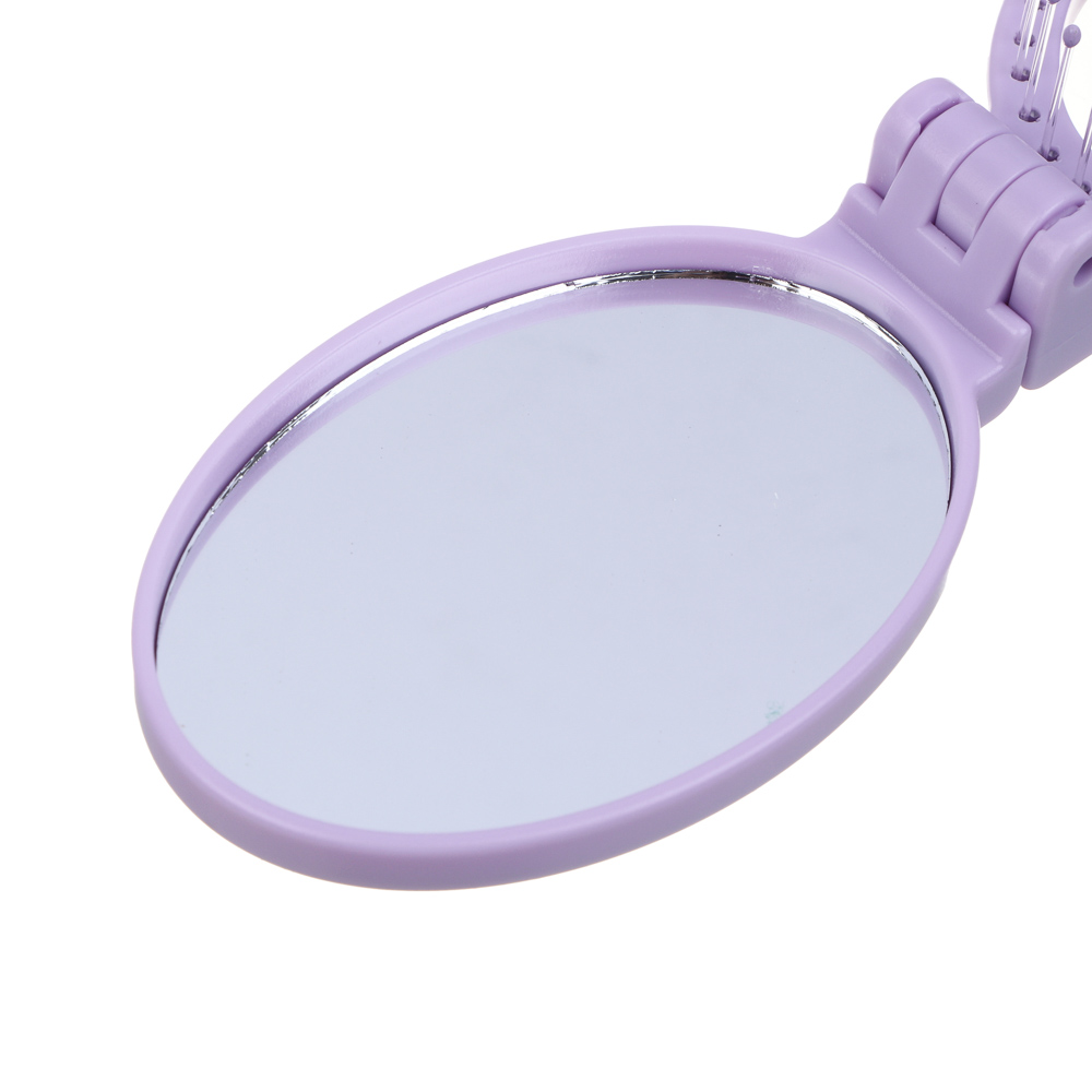 ЮНИLOOK Расческа продувная тм ЮНИLOOK, складная с зеркалом, дорожная, пластик, 17,5х5,5см, 4 цвета, арт.№ 319-210