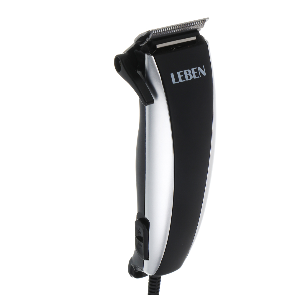 LEBEN Машинка для стрижки волос, 4 насадки: 3/6/9/12мм, питание 220В, арт.№ 251-088