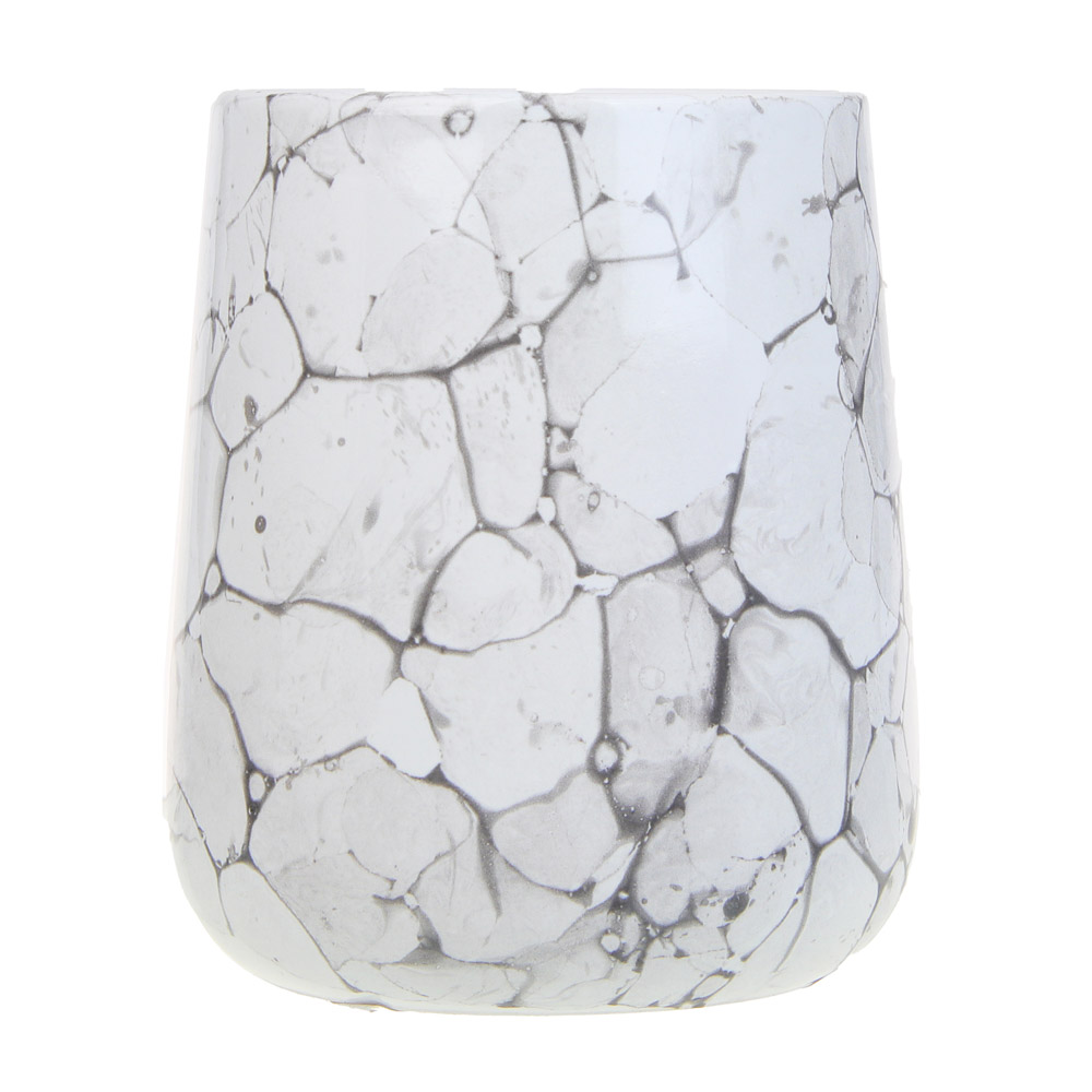 VETTA Стакан для ванной комнаты, 400 мл, 10,5x9x9 см, керамика, "Космос", мрамор белый, арт.№ 463-487