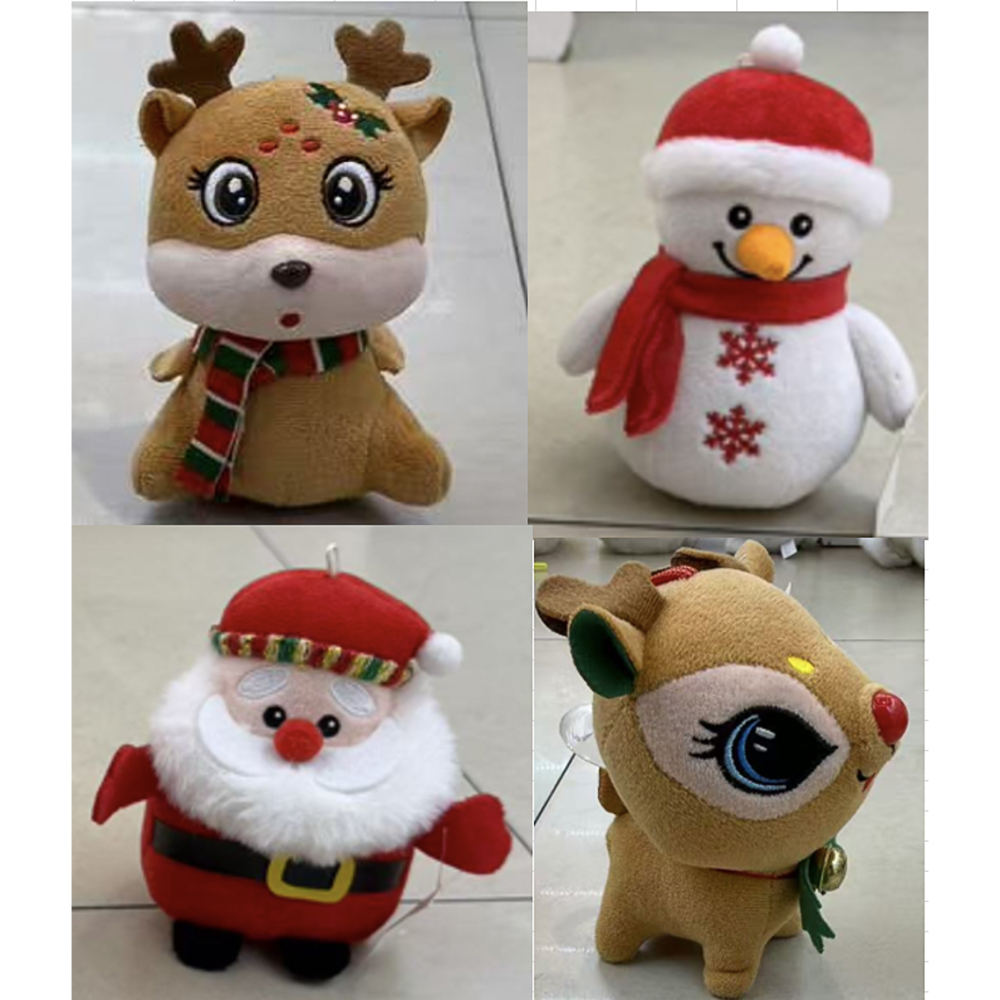 Игрушка мягкая "Новогодний символ" с подвесом, 12 см, полиэстер, металл, тм ИГРОЛЕНД, 3+, арт.№ 264-625